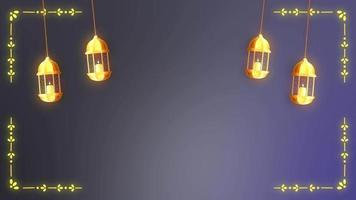 eid al adha Mubarak e tradicional lanternas Ramadã islâmico fundo. eid ou islâmico Novo ano v1 video