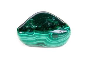 Macro mineral stone malachite on white background photo