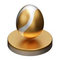 gold egg podium easter 3d illustration photo