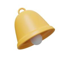 notification bell 3d icon. 3d render cartoon minimal icon illustration photo