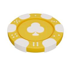 casino chip club yellow 3d. 3d render cartoon minimal icon illustration photo