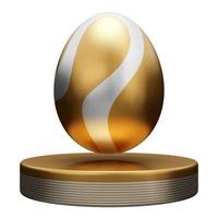 gold egg podium easter 3d illustration photo