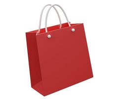 shop paper bag 3d illustration. 3d render cartoon minimal icon illustration photo