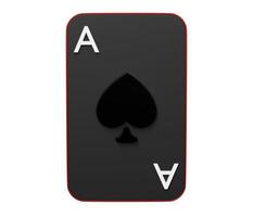 Ace spade playing card 3d. 3d render cartoon minimal icon illustration photo