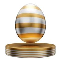 gold egg podium easter 3d illustration photo