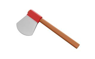 Wooden axe 3d isolated. 3d render cartoon minimal icon illustration photo