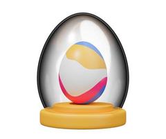 glass easter egg on podium 3d render photo