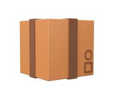 paquete caja entrega 3d prestar. 3d hacer dibujos animados mínimo icono ilustración foto