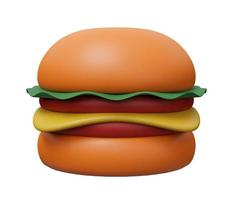 hamburguesa 3d hacer icono. 3d hacer dibujos animados mínimo icono ilustración foto