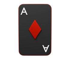 Ace diamond playing card 3d. 3d render cartoon minimal icon illustration photo