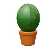 cactus pot 3d render illustration. 3d render cartoon minimal icon illustration photo