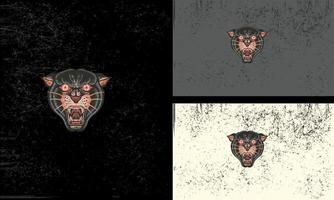 head black panther and fangs vector mascot design