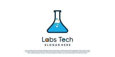 laboratorios logo diseño modelo con tecnología estilo vector