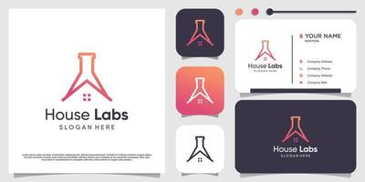 laboratorios logo diseño modelo con hogar concepto idea vector