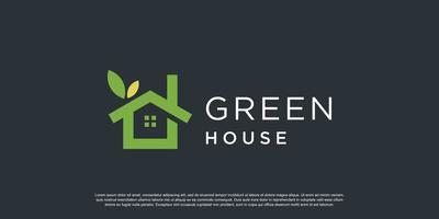 Green house logo design template with modern style idea vector