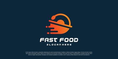 Food logo design template with modern style vector