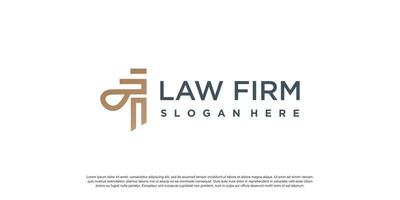 Law firm logo design template with simple and unique vector