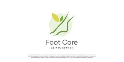 Foot care logo design template with modern creative vector