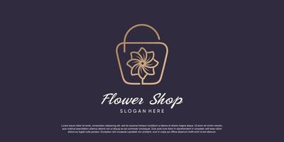 Shop logo design template with unique concept idea vector