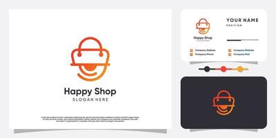 Shop logo design template with unique concept idea vector