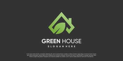 Green house logo design template with modern style idea vector