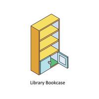 Library Bookcase Vector Isometric  Icons. Simple stock illustration stock