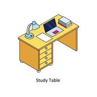 estudiar mesa vector isométrica iconos sencillo valores ilustración valores