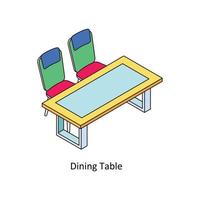 Dining Table Vector Isometric  Icons. Simple stock illustration stock