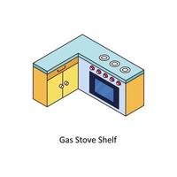 Gas Stove Shelf Vector Isometric  Icons. Simple stock illustration stock