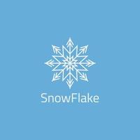 Unique snowflake logo with octagram shape. vector