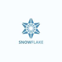 Snowflake logo with hexagram shape. vector