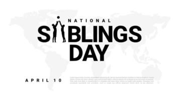 National siblings day banner poster celebrated on april 10. vector