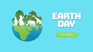 Earth day banner poster on white background celebrated on april 22. vector