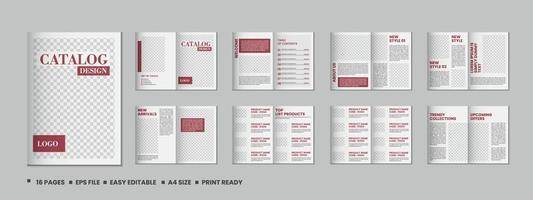 empresa producto catalogar modelo diseño, empresa producto catalogar plantilla, minimalista dieciséis paginas producto folleto modelo diseño vector