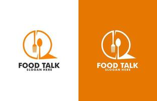 Food talk logo design template vector, online food , Cafe or restaurant logo. vector