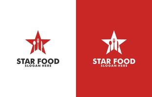 estrella comida logo diseño modelo vector