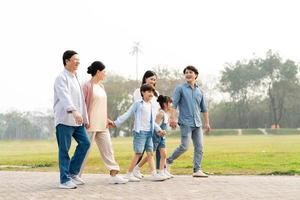 Image of an Asian family in the park photo