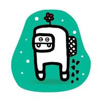 Robot Monster, cartoon mascot character. Vector Flat web design element for website or app, graphic design, logo, web site, social media, mobile app, ui illustration.