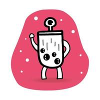 Leche té monstruo, dibujos animados mascota personaje. vector plano web diseño elemento para sitio web o aplicación, gráfico diseño, logo, web sitio, social medios de comunicación, móvil aplicación, ui ilustración.