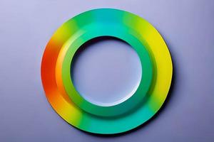 Rainbow colorful paper circle background. Template illustration for design material, element and backdrop. photo