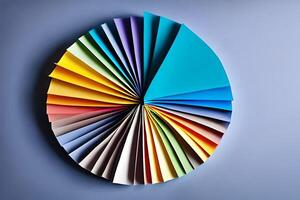 Rainbow colorful paper circle background. Template illustration for design material, element and backdrop. photo