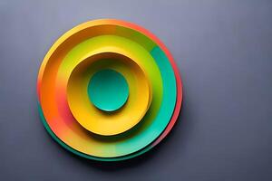 Rainbow colorful paper circle background. Template illustration for design material, element and backdrop. photo