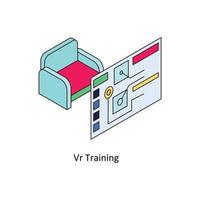 VR Training Vector Isometric  Icons. Simple stock illustration stock