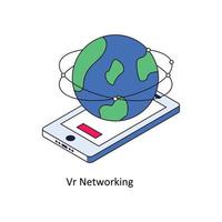 VR Networking Vector Isometric  Icons. Simple stock illustration stock