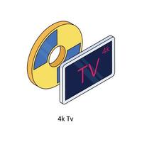 4k televisión vector isométrica iconos sencillo valores ilustración valores