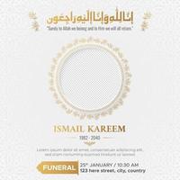 islámico Arábica muerte anuncio condolencias obituario social medios de comunicación enviar modelo vector