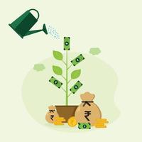 Free vector indian rupee investment concept