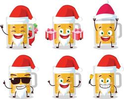 Santa Claus emoticons with mug of beer cartoon character vector
