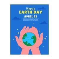 Poster Earth Day in Hand drawn. Earth friendly. Eco friendly conception. vector