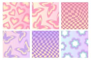 Y2k groovy abstract backgrounds. Blurred gradient. Poster, card, banner, web vector